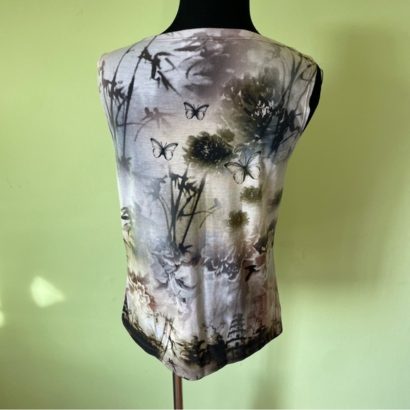 VINTAGE Y2K AMY BYER BUTTERFLY PAGODA GRAPHIC PRINT TANK TOP SIZE MEDIUM - Picture 2 of 7